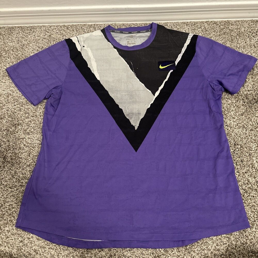 Rare Nike Court NY Challenger Shirt Psychic Purple Tennis Dri-Fit Men’s Size XL